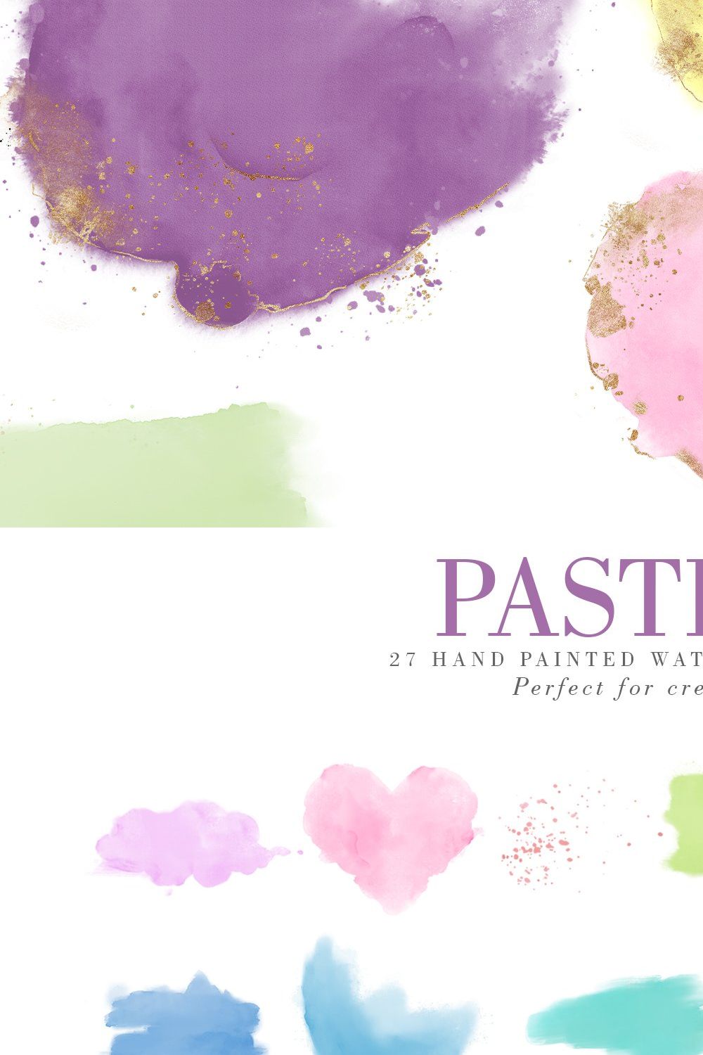 Pastel Colors | Watercolor textures pinterest preview image.