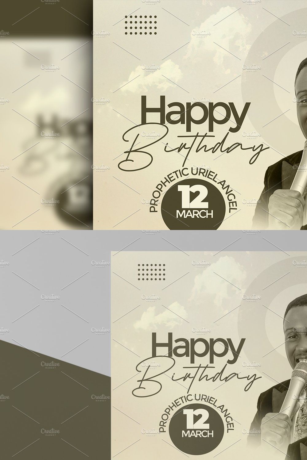 Pastors Birthday Flyer template psd pinterest preview image.