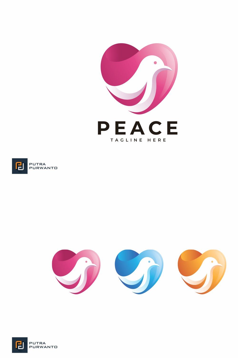 Peace - Logo Template pinterest preview image.