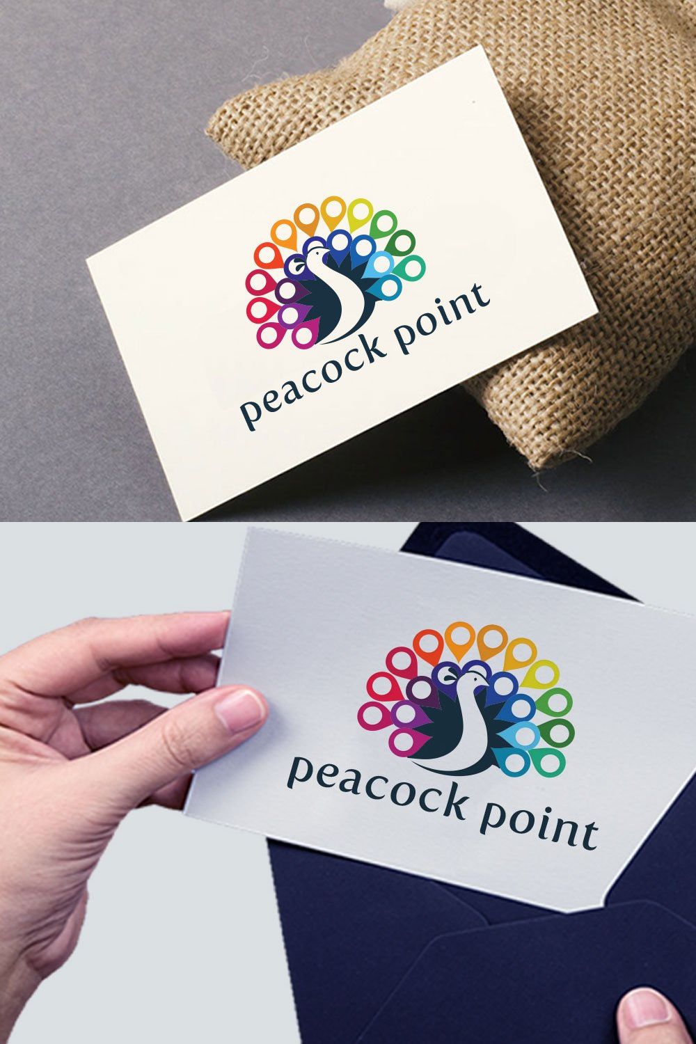 Peacock Point Logo pinterest preview image.