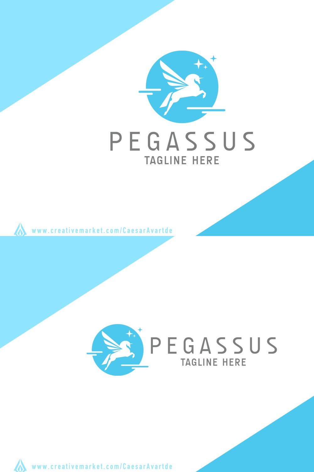 Pegassus Logo Template pinterest preview image.