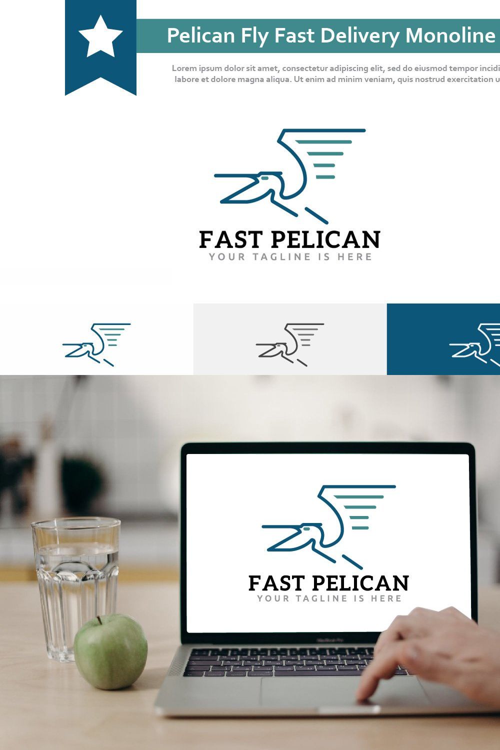 Pelican Fly Fast Delivery Logo pinterest preview image.