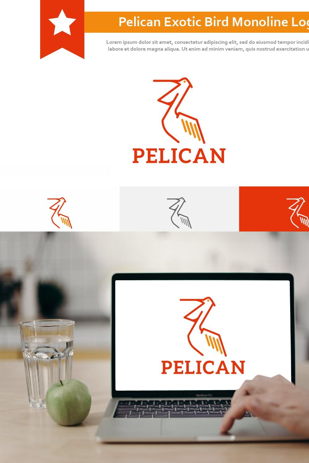 Pelican Open Beak Exotic Bird Logo pinterest preview image.