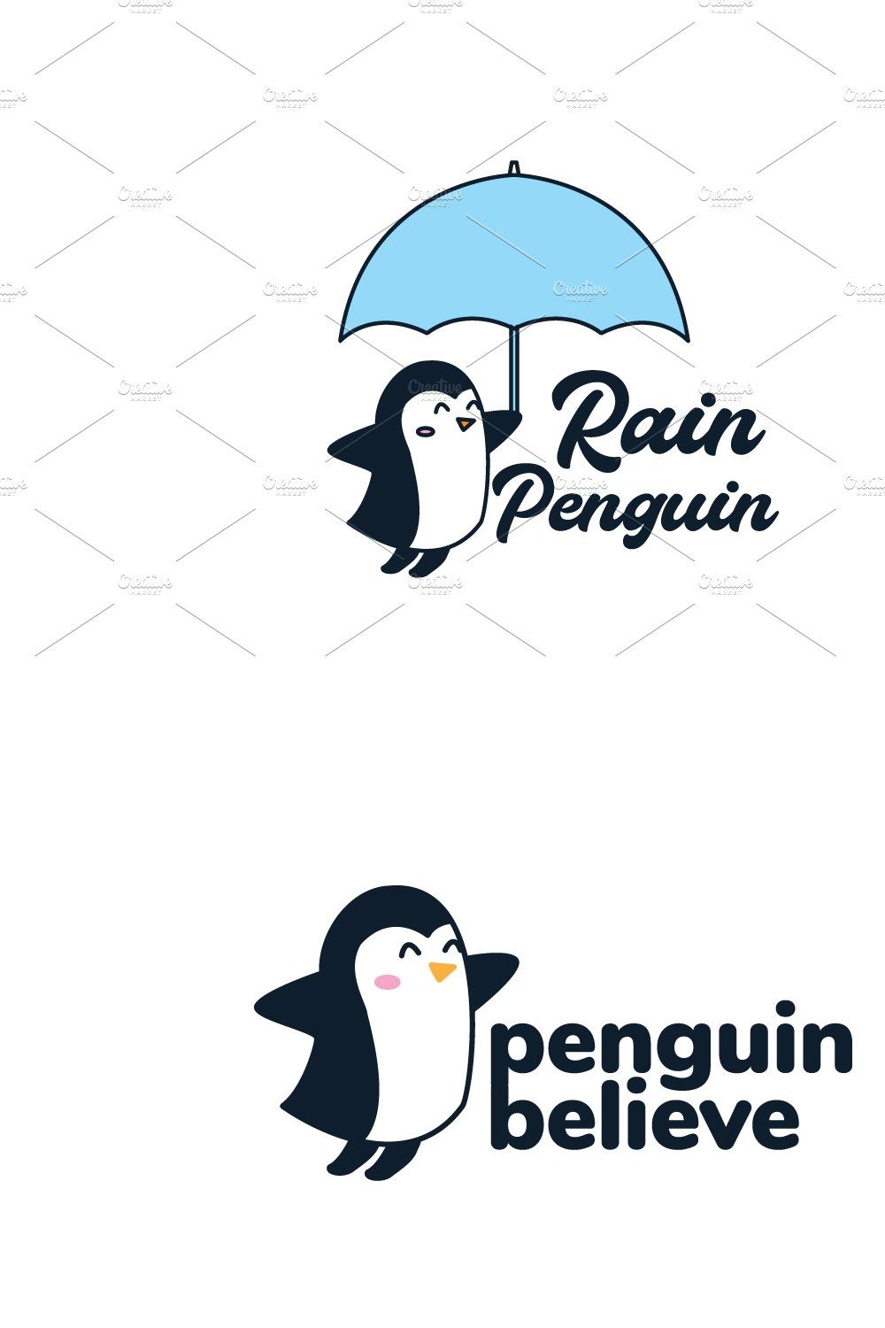 penguin with umbrella cute cartoon pinterest preview image.