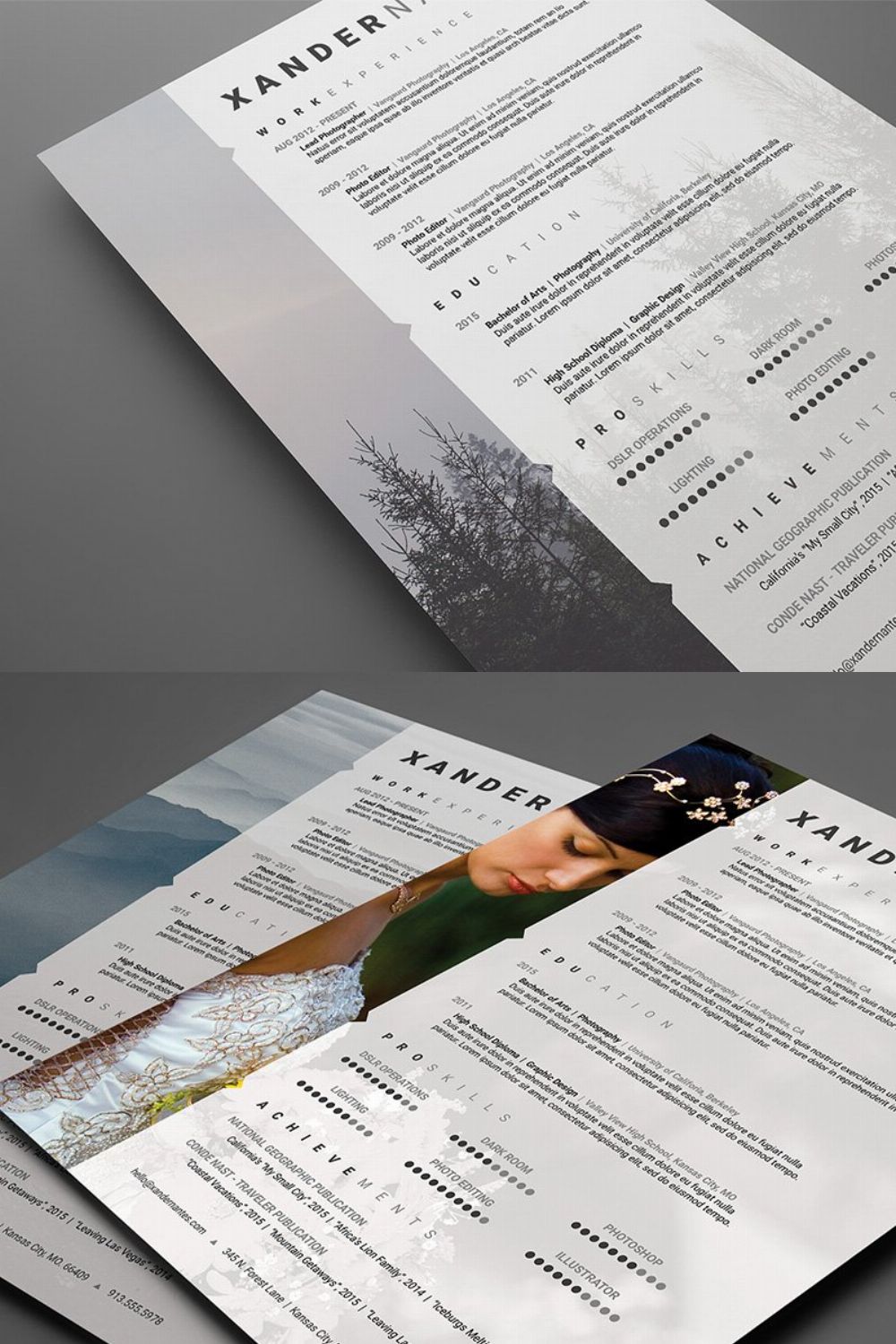 Photographer Resume - .PSD Template pinterest preview image.