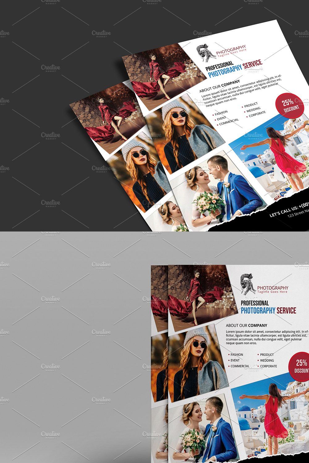 Photography Flyer Template V12 pinterest preview image.