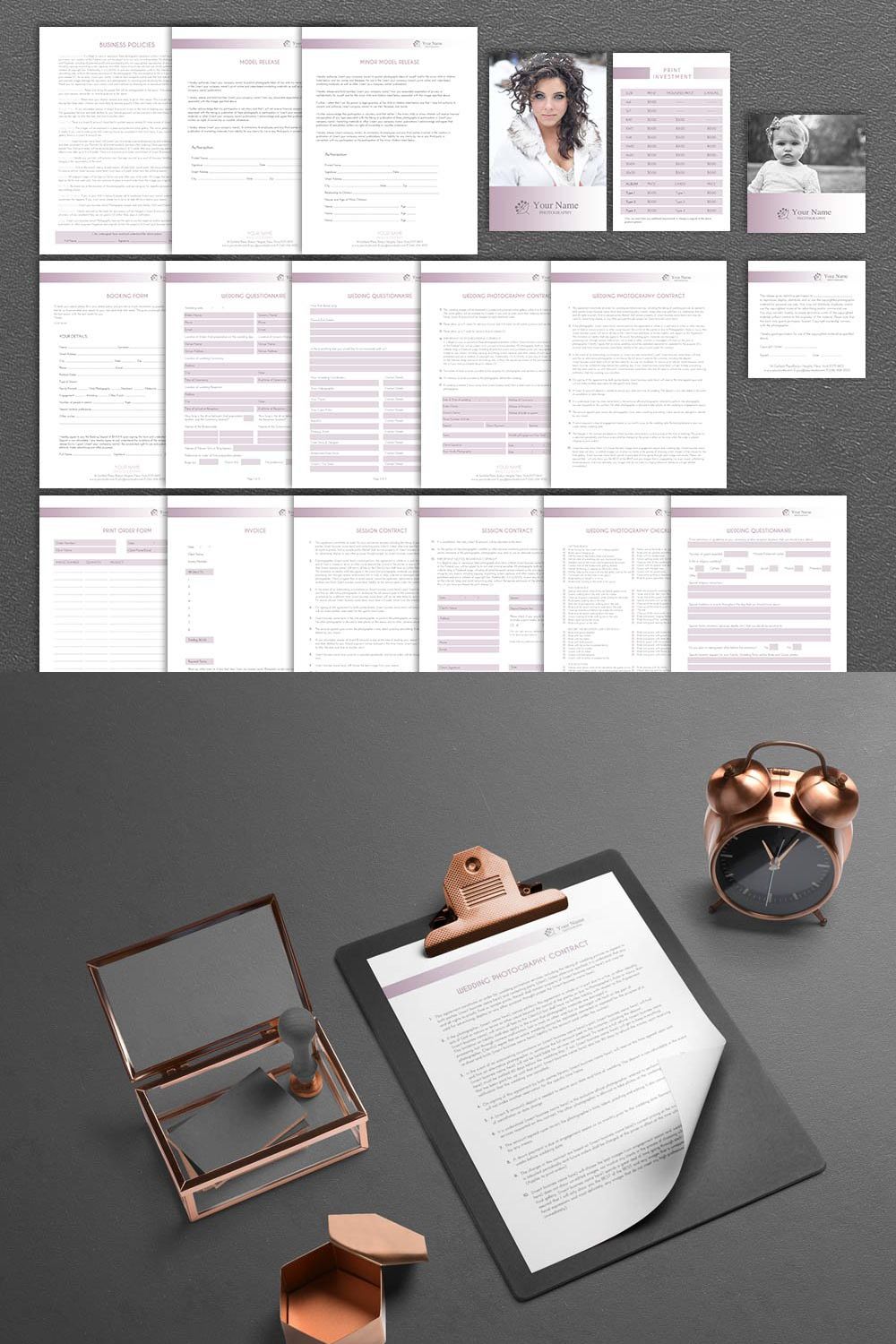 Photography Forms and Contract pinterest preview image.
