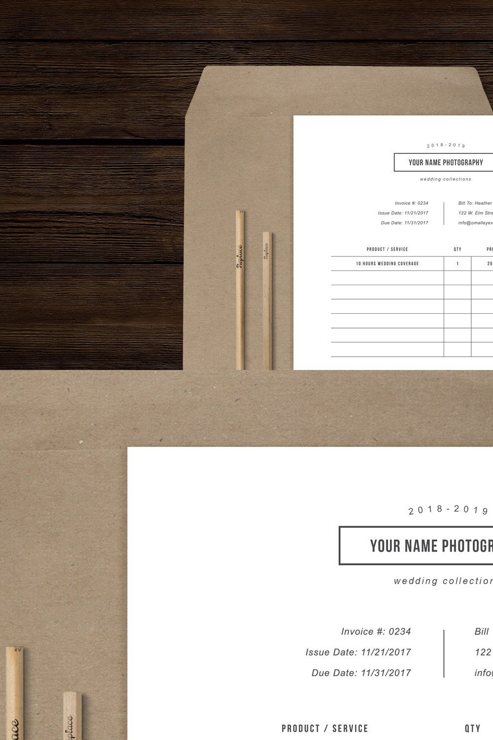 Photography Forms - Receipt Template pinterest preview image.