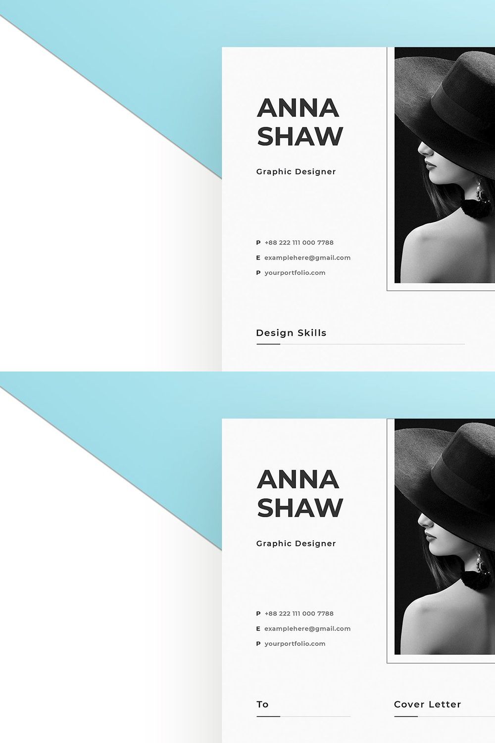 Photography Resume Template pinterest preview image.