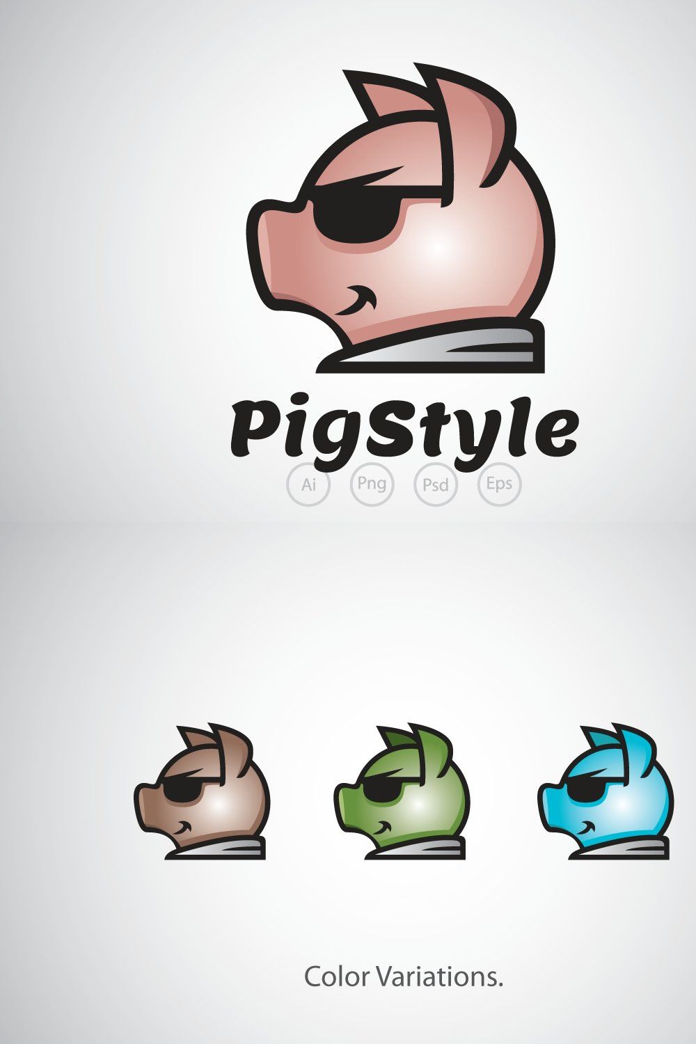 Pig Boss Logo Template pinterest preview image.
