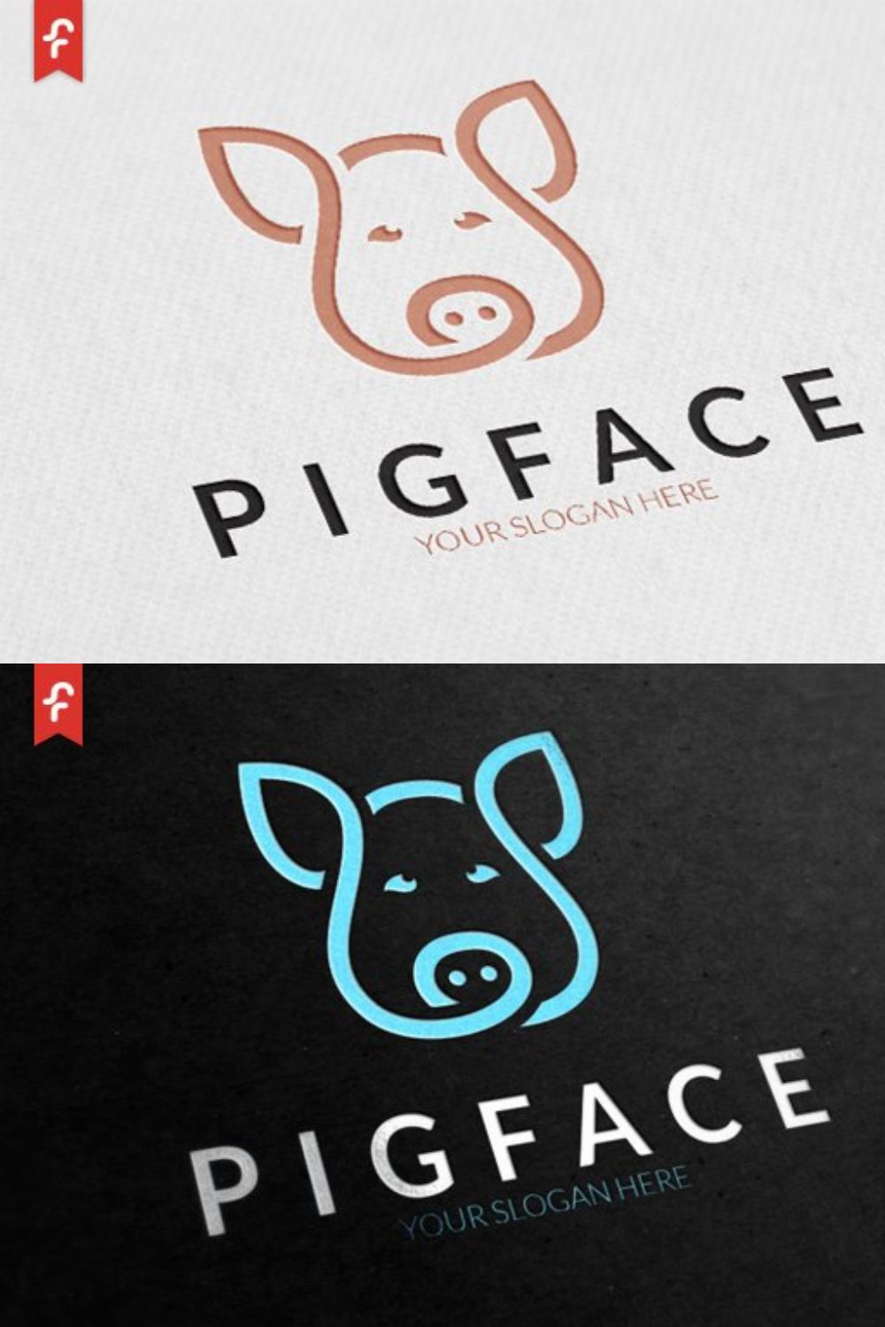 Pig Face Logo pinterest preview image.