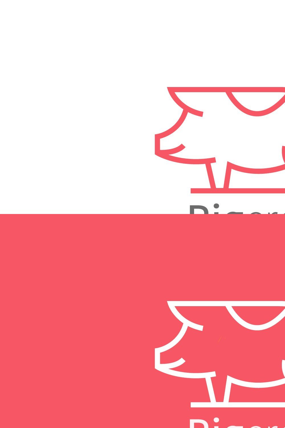 Pig logo, animal logo pinterest preview image.