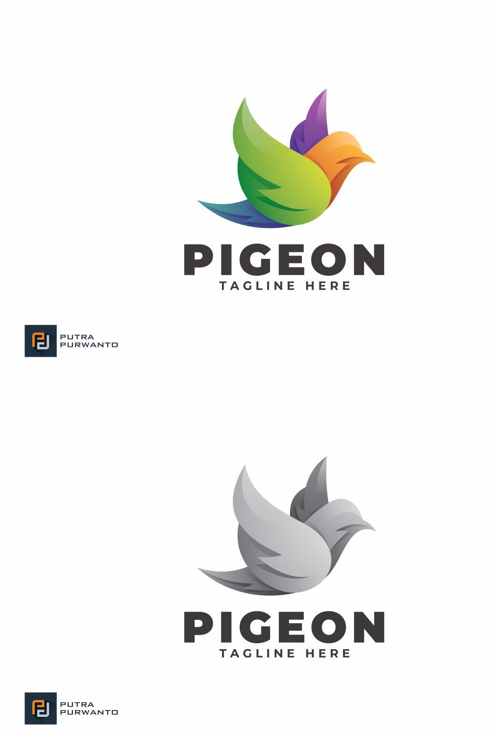 Pigeon - Logo Template pinterest preview image.