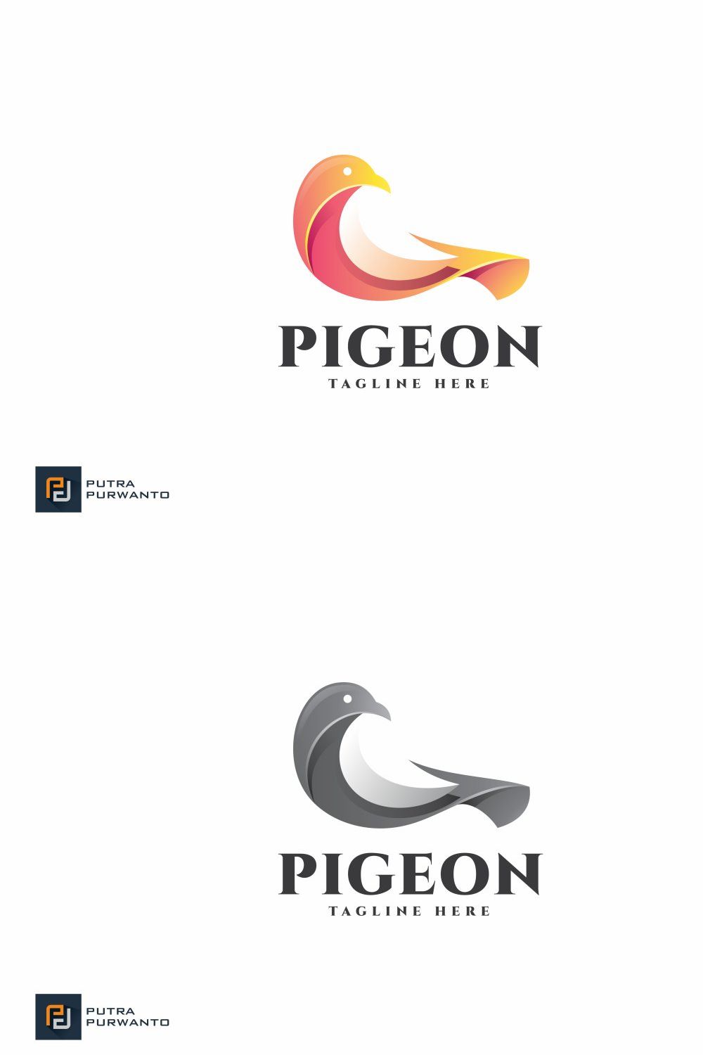 Pigeon - Logo Template pinterest preview image.
