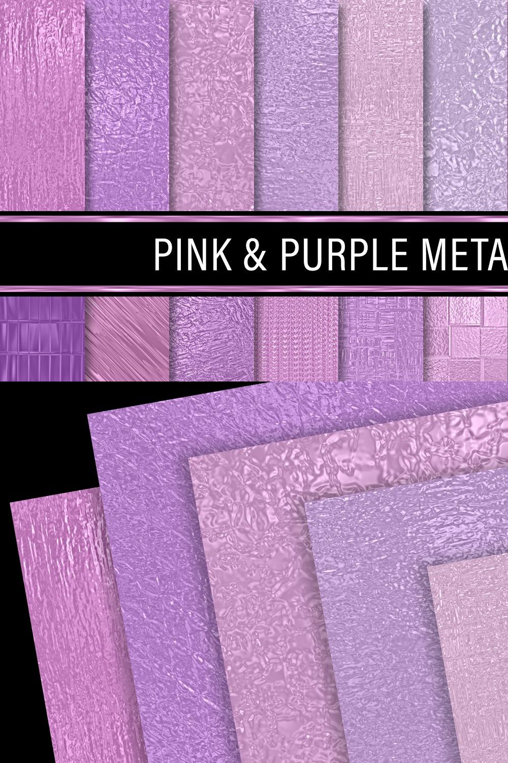 Pink and Purple Metallics pinterest preview image.