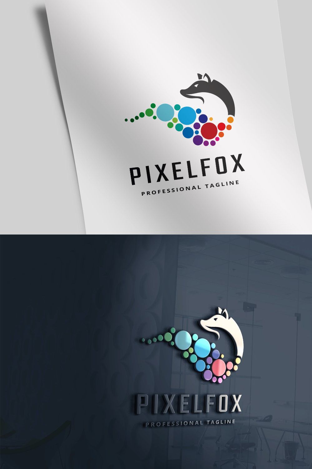 Pixel Fox Logo pinterest preview image.
