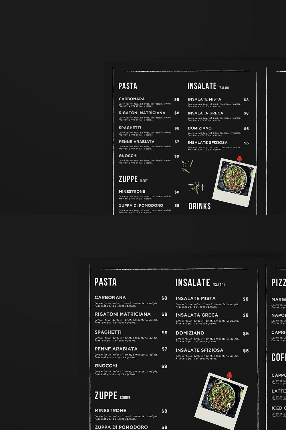 Pizza Menu Template Bundle pinterest preview image.