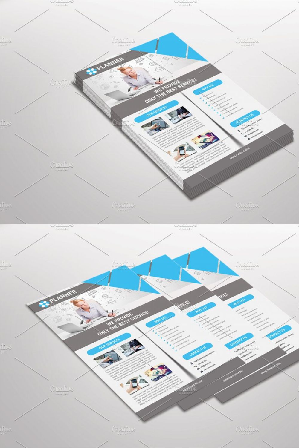 Planner Corporate Flyer Template pinterest preview image.