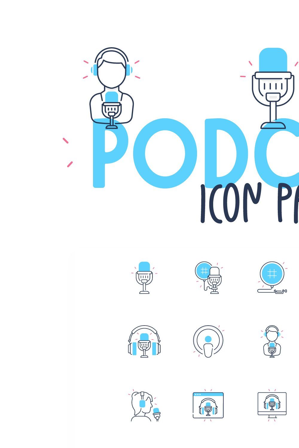 Podcast Icons pinterest preview image.