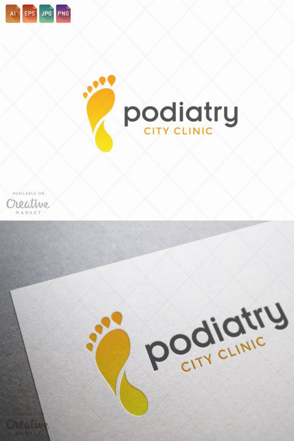 Podiatry Logo Template 1 pinterest preview image.