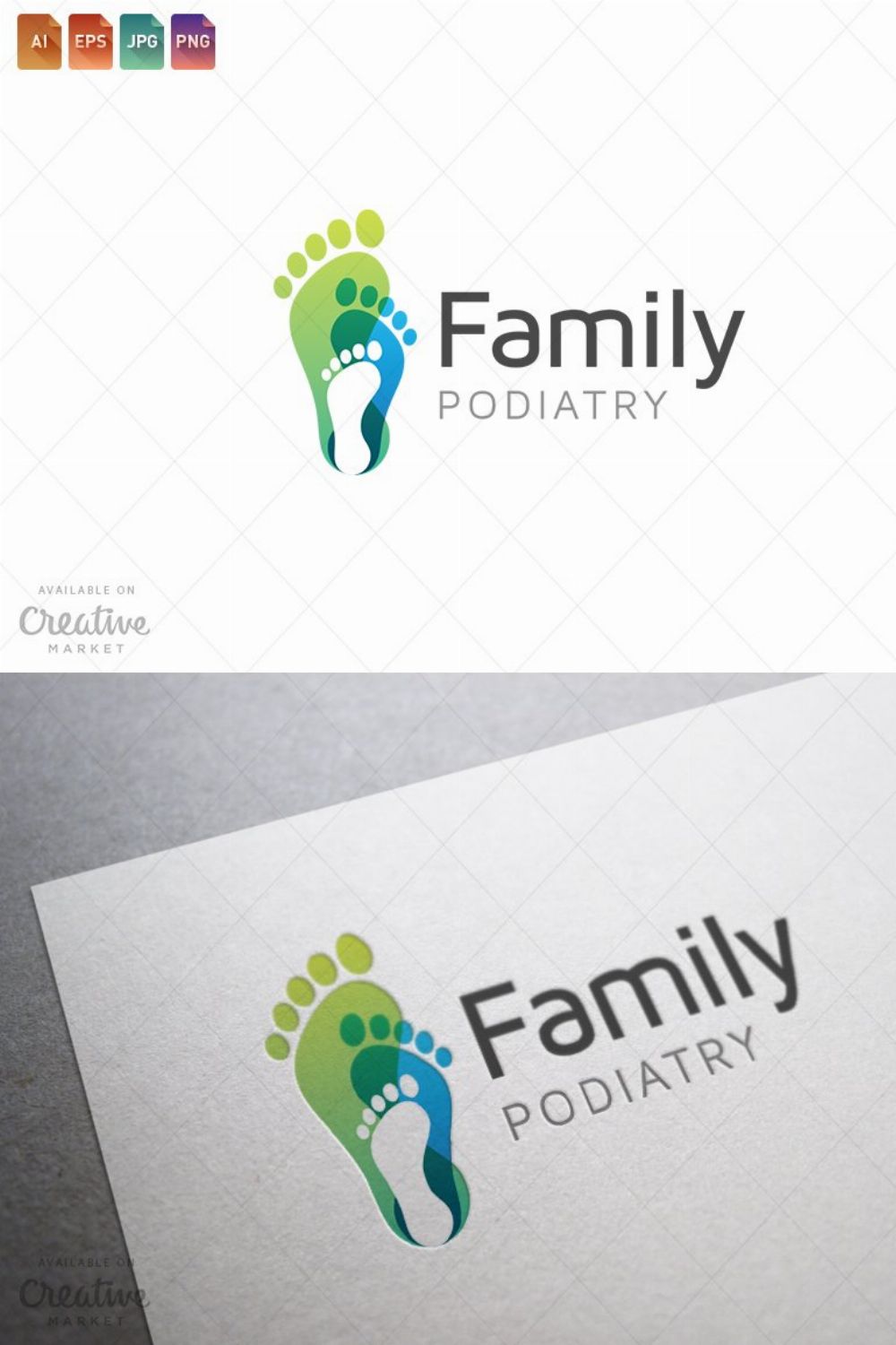 Podiatry Logo Template 24 pinterest preview image.