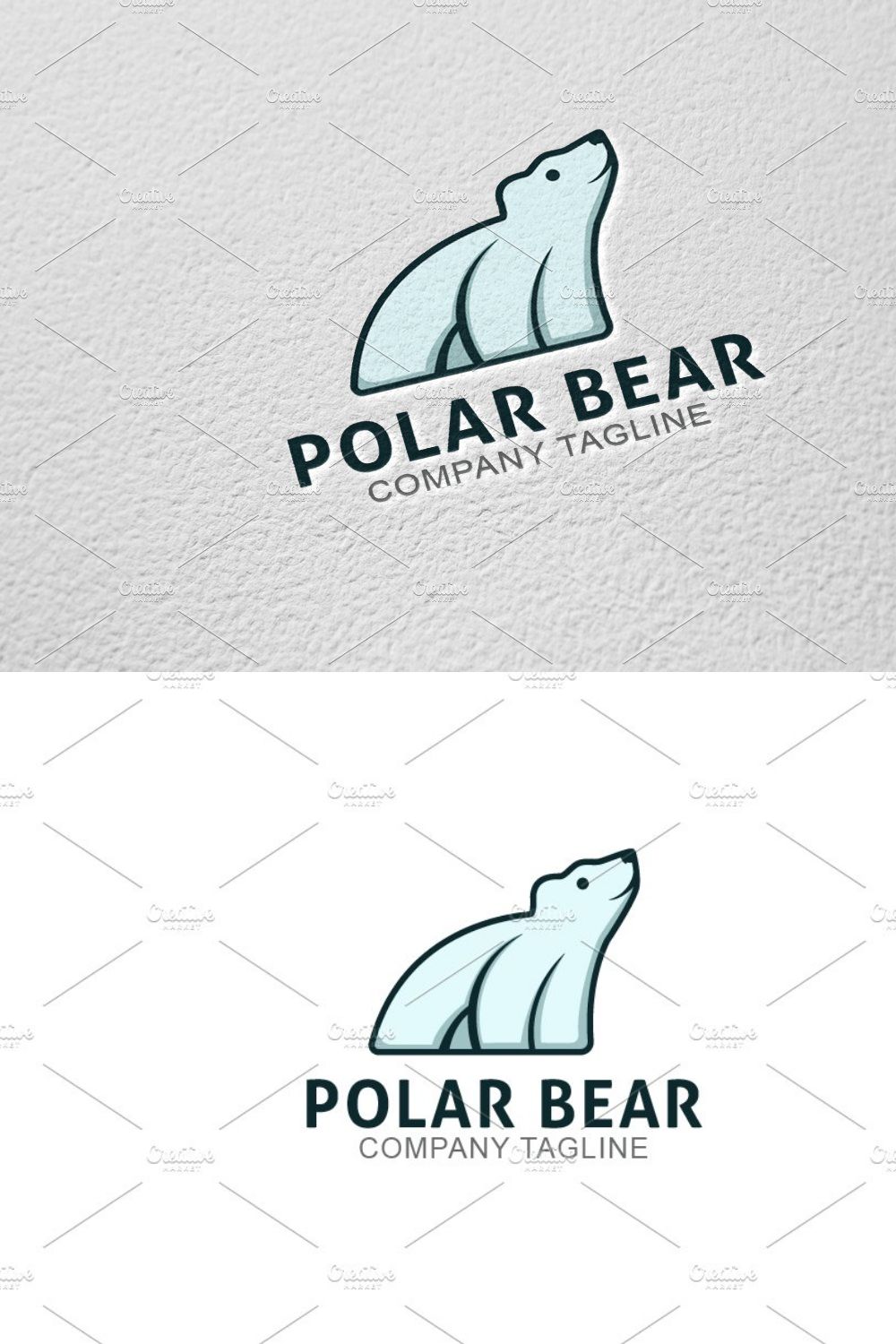Polar Bear - Logo Template pinterest preview image.