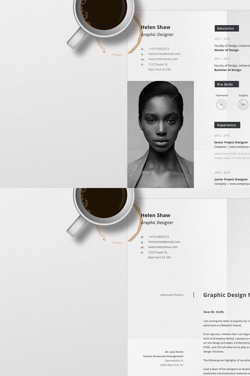 Pollux Resume Template pinterest preview image.
