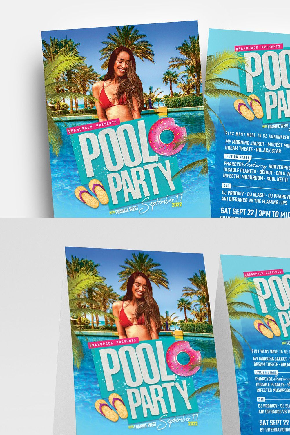 Pool Party Flyer Template pinterest preview image.