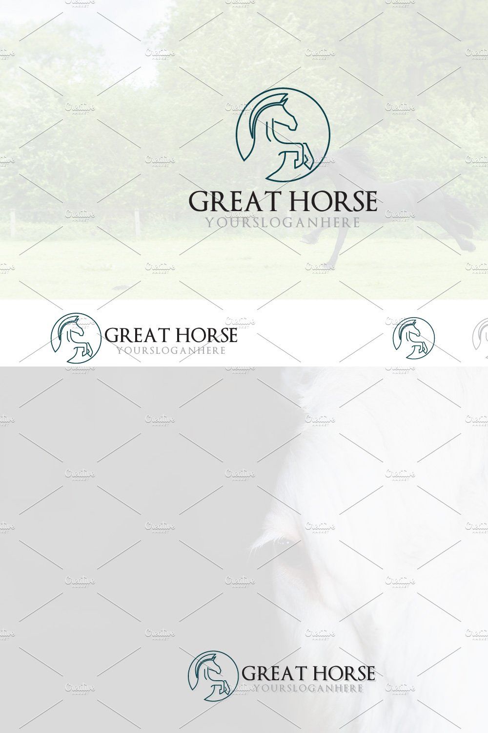 Prancing Horse Elegant Line Logo pinterest preview image.