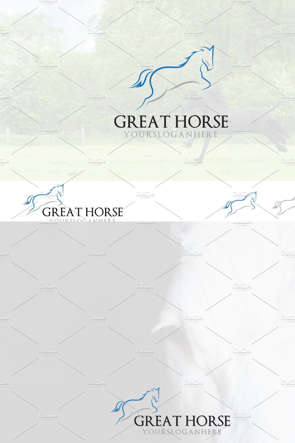 Prancing Horse Running Jumping Logo pinterest preview image.
