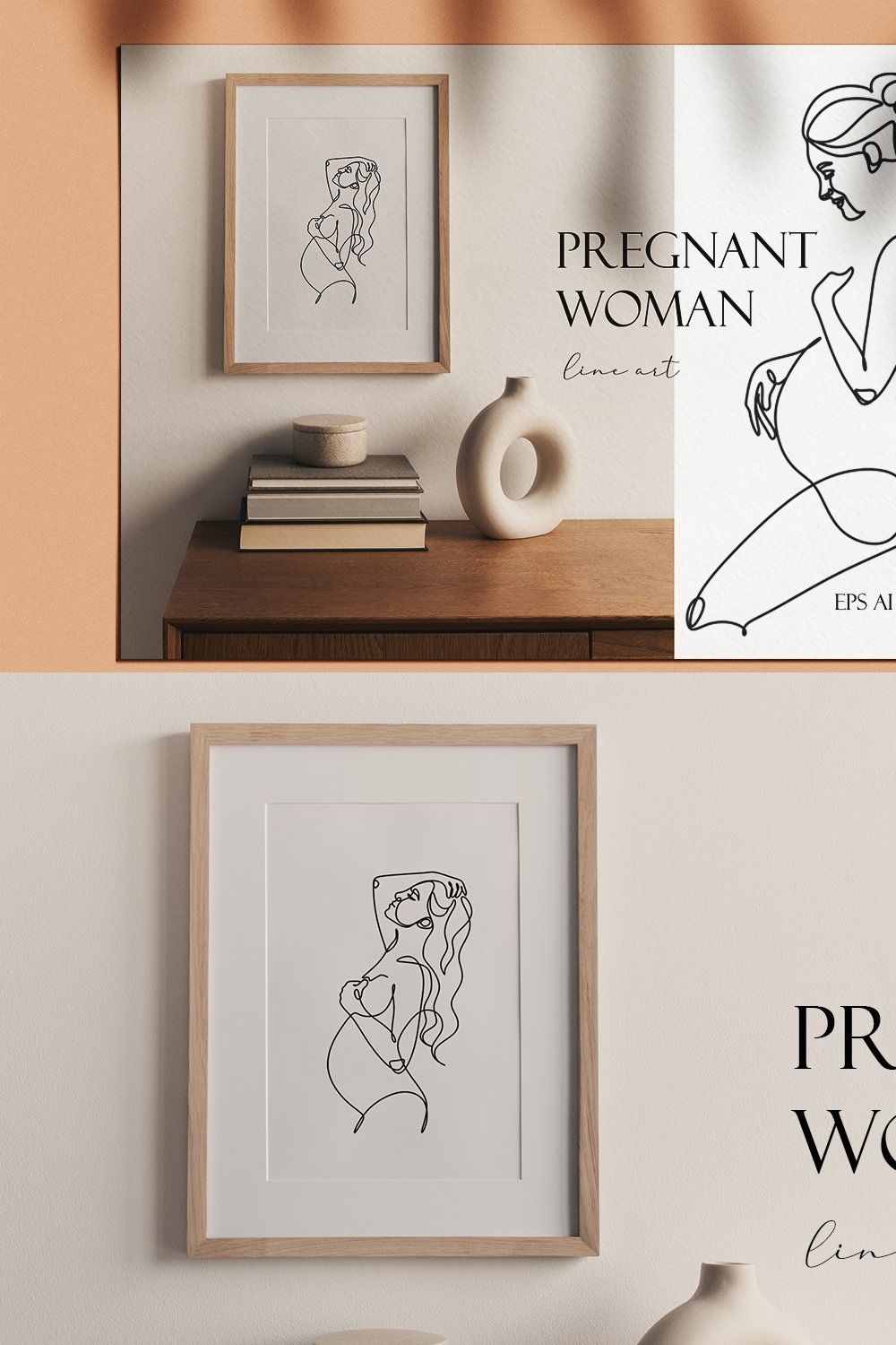 Pregnant woman line art pinterest preview image.