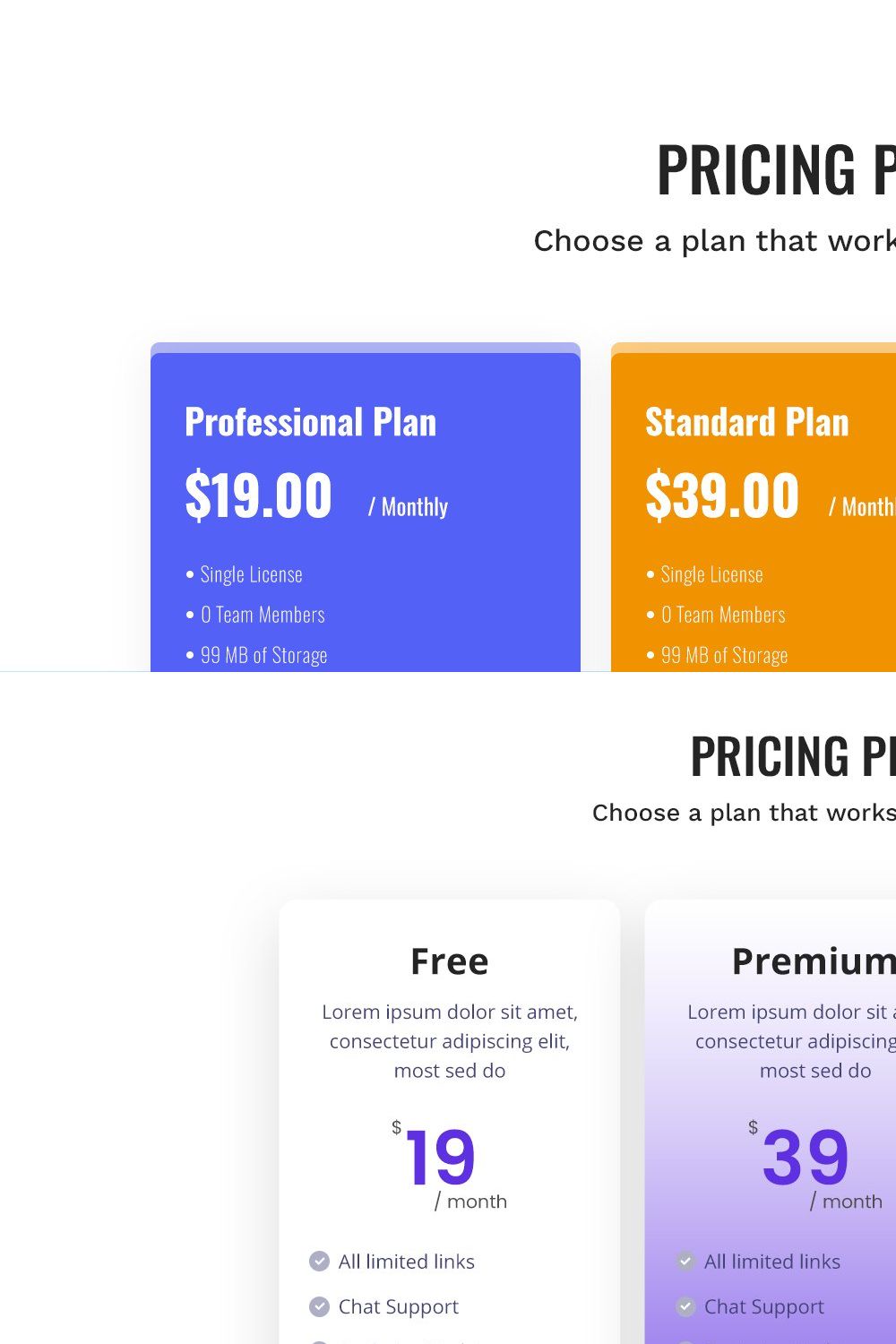 Pricing Plan pinterest preview image.