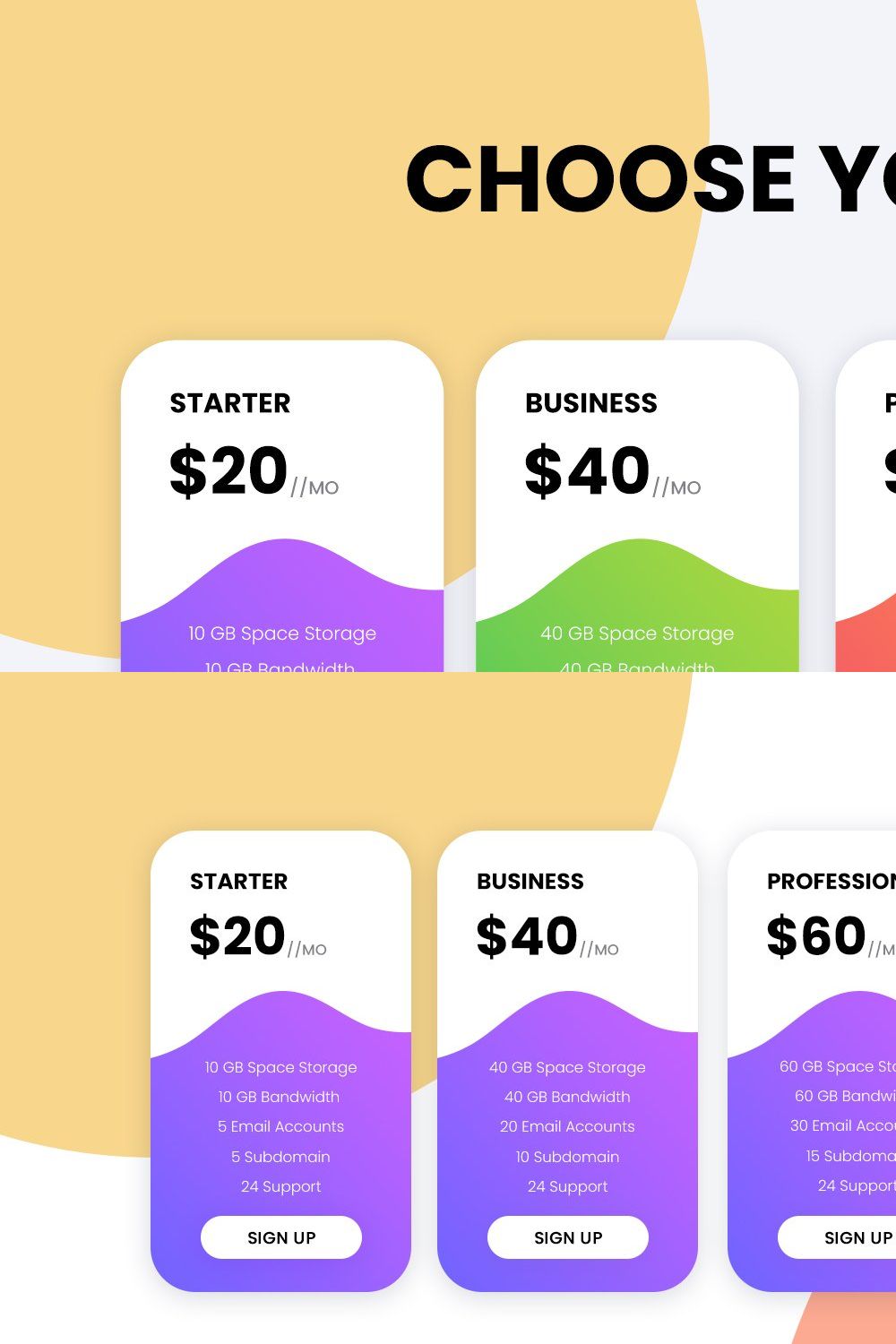 Pricing Tables pinterest preview image.