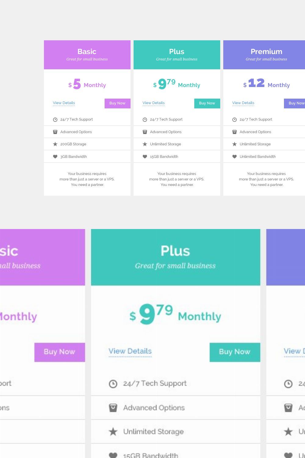 Pricing Tables Mockup pinterest preview image.