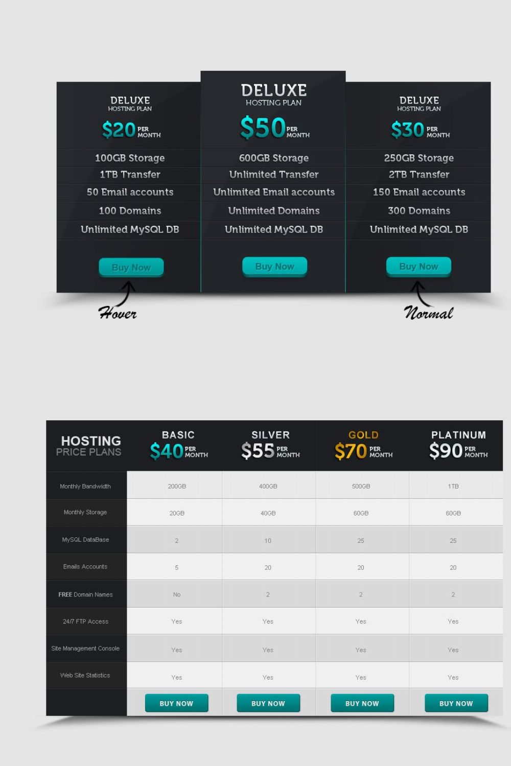 Pricing Tables – Web Elements pinterest preview image.