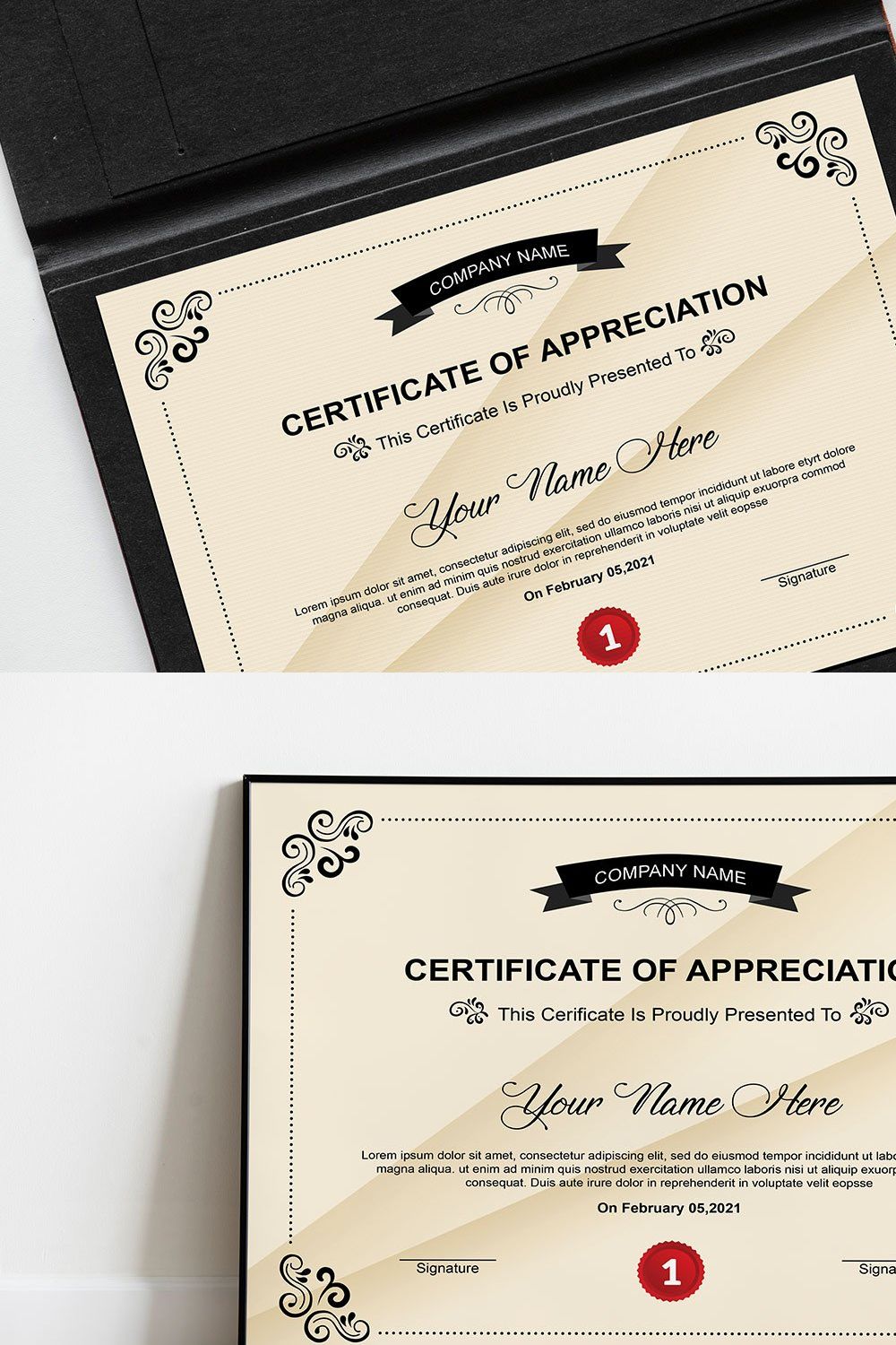 Printable Certificate Canva pinterest preview image.