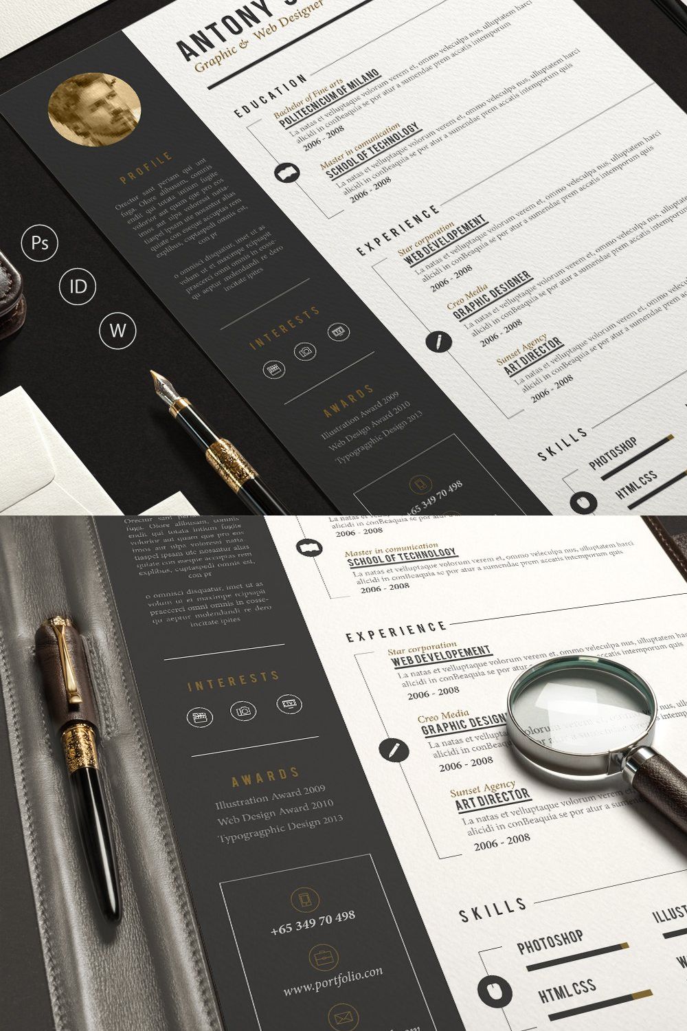 Pro Resume pinterest preview image.