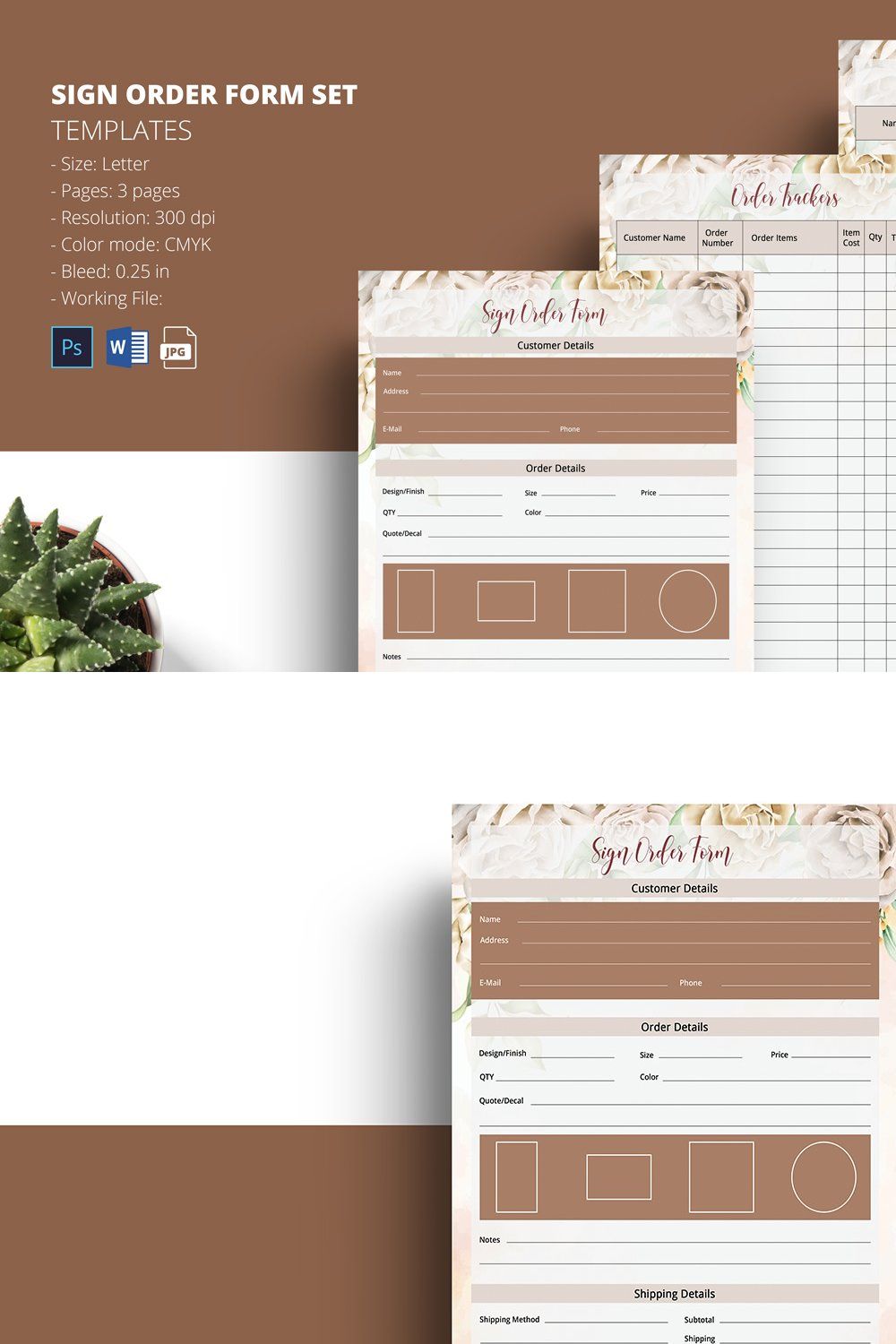 Product Order Form pinterest preview image.