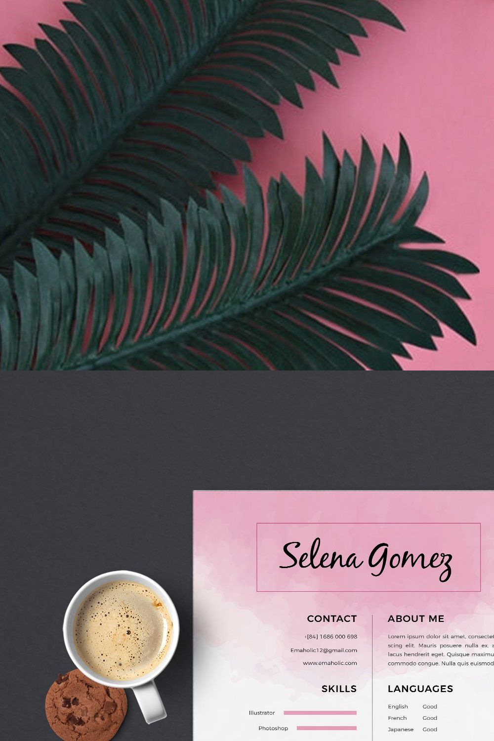 Professional CV and CoverLetter pinterest preview image.