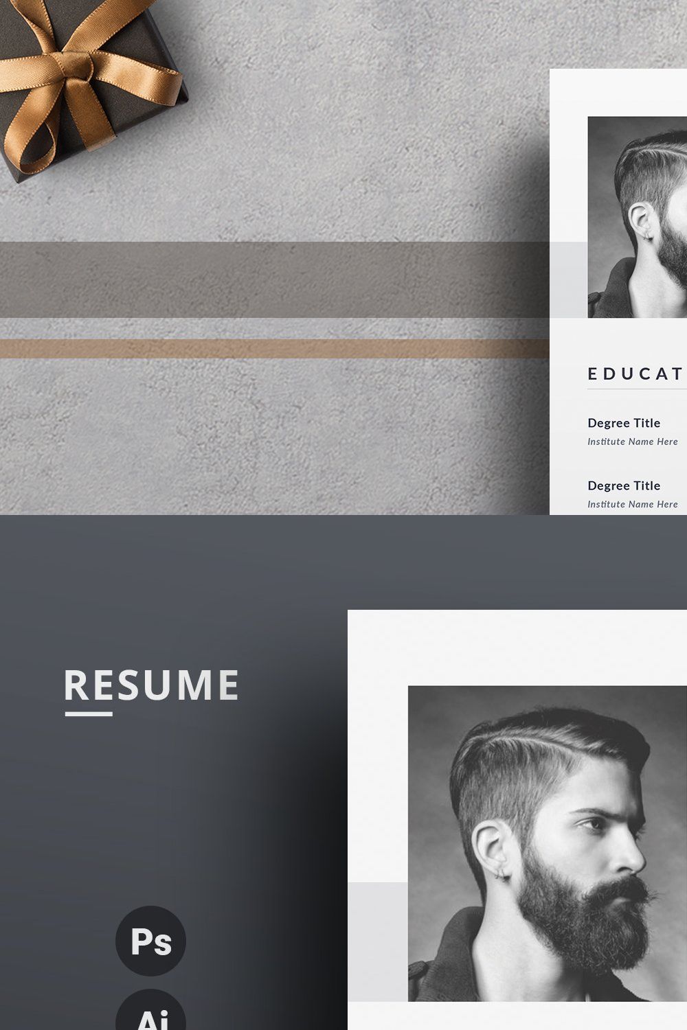 Professional Resume/CV Word pinterest preview image.