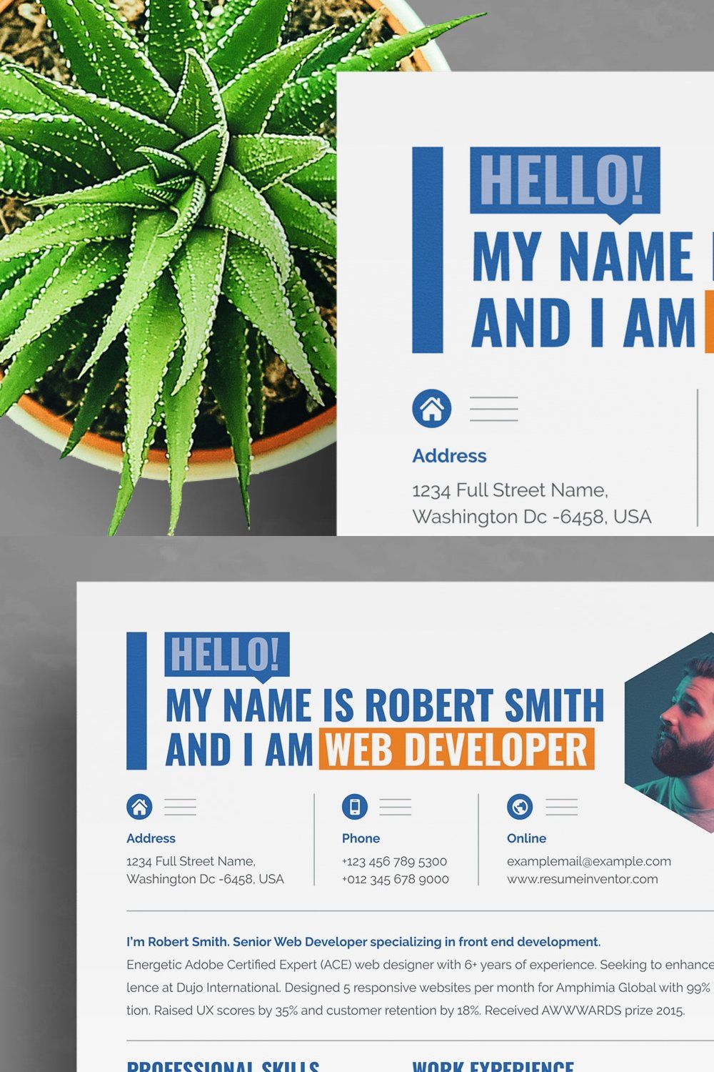 Programmer Resume Template for Word pinterest preview image.