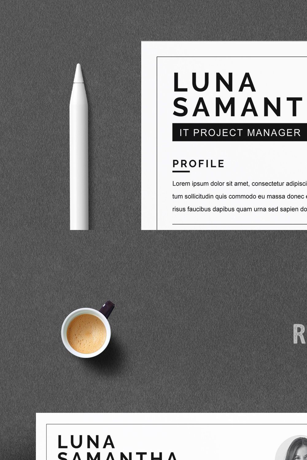 Project Manager Resume Template pinterest preview image.
