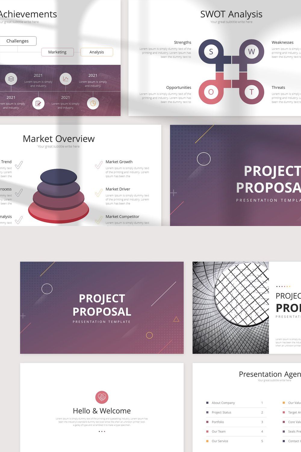 Project Proposal Keynote Template pinterest preview image.