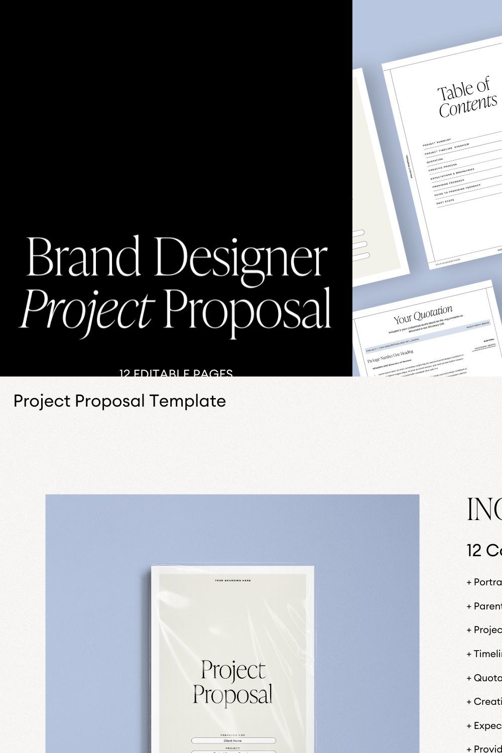 Project Proposal Template pinterest preview image.