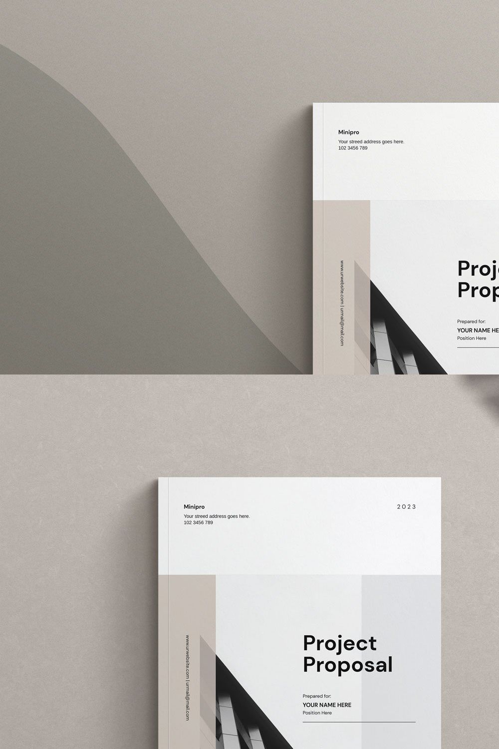 Project Proposal Template Design pinterest preview image.