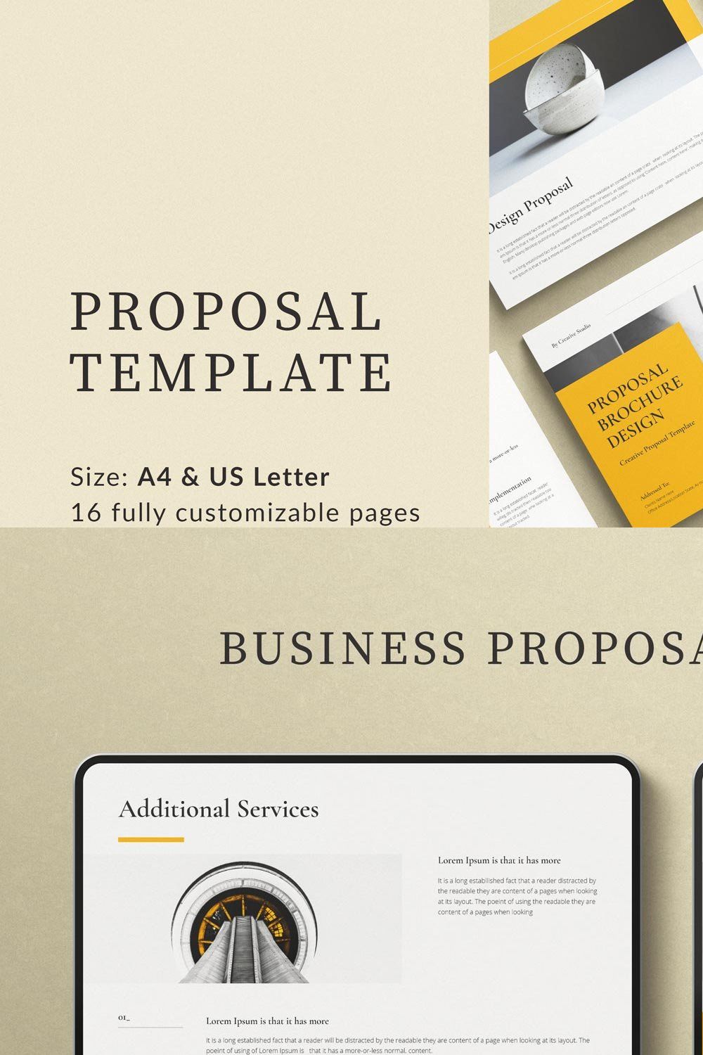 Proposal Brochure Template pinterest preview image.