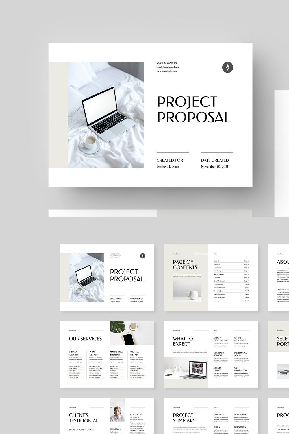 Proposal | MS Word & Indesign pinterest preview image.