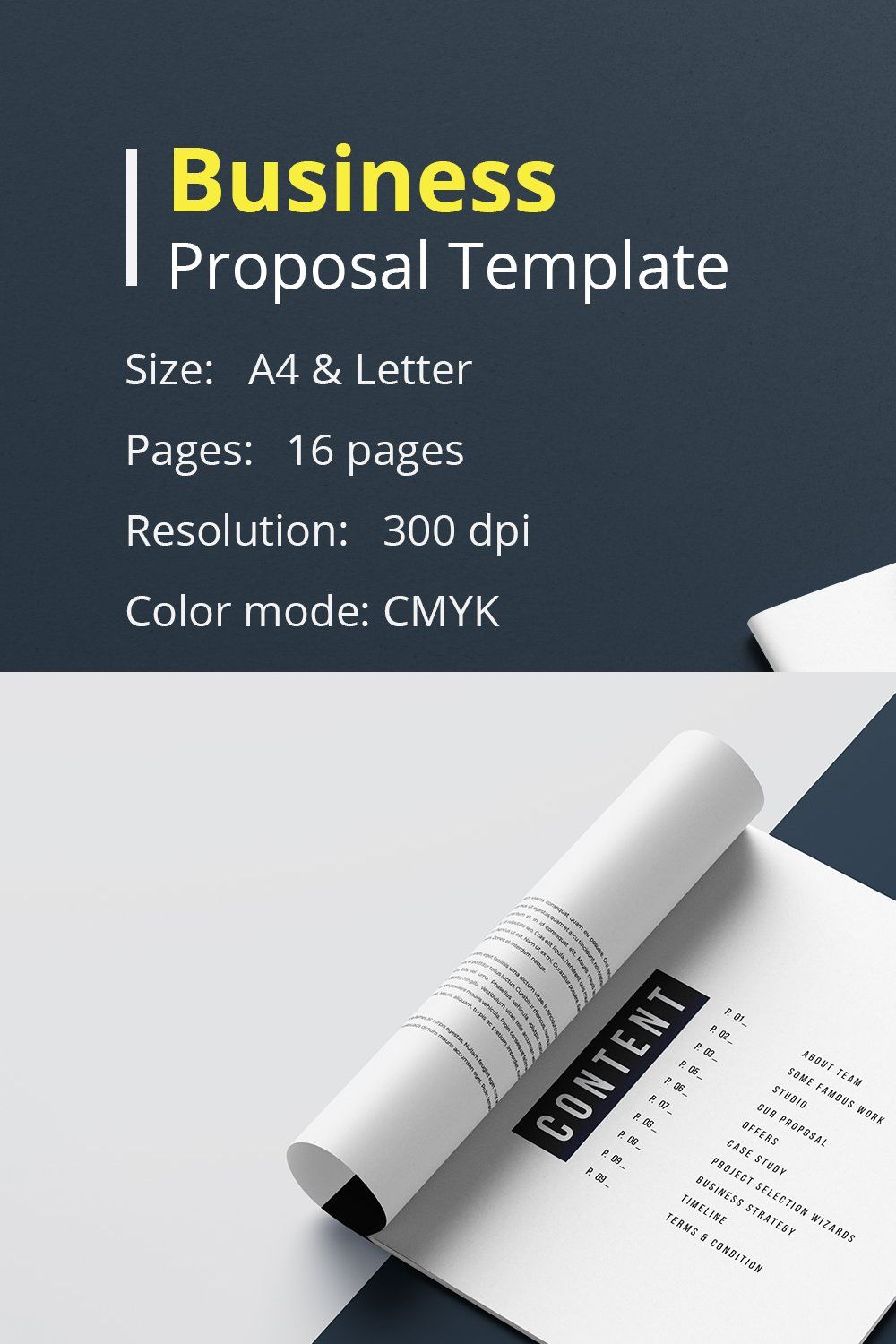 Proposal Template pinterest preview image.