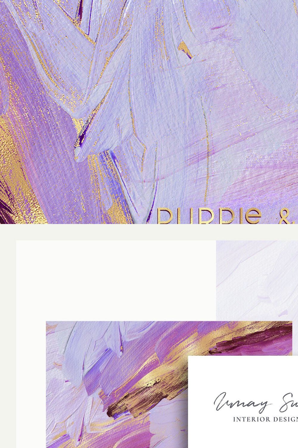 Purple & Gold Acrylic Textures pinterest preview image.