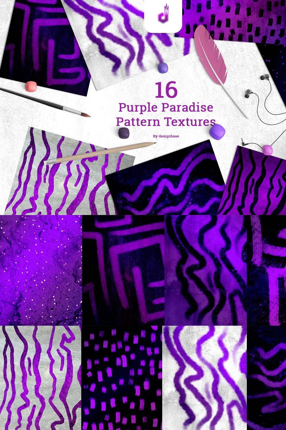 Purple Paradise Pattern Textures pinterest preview image.